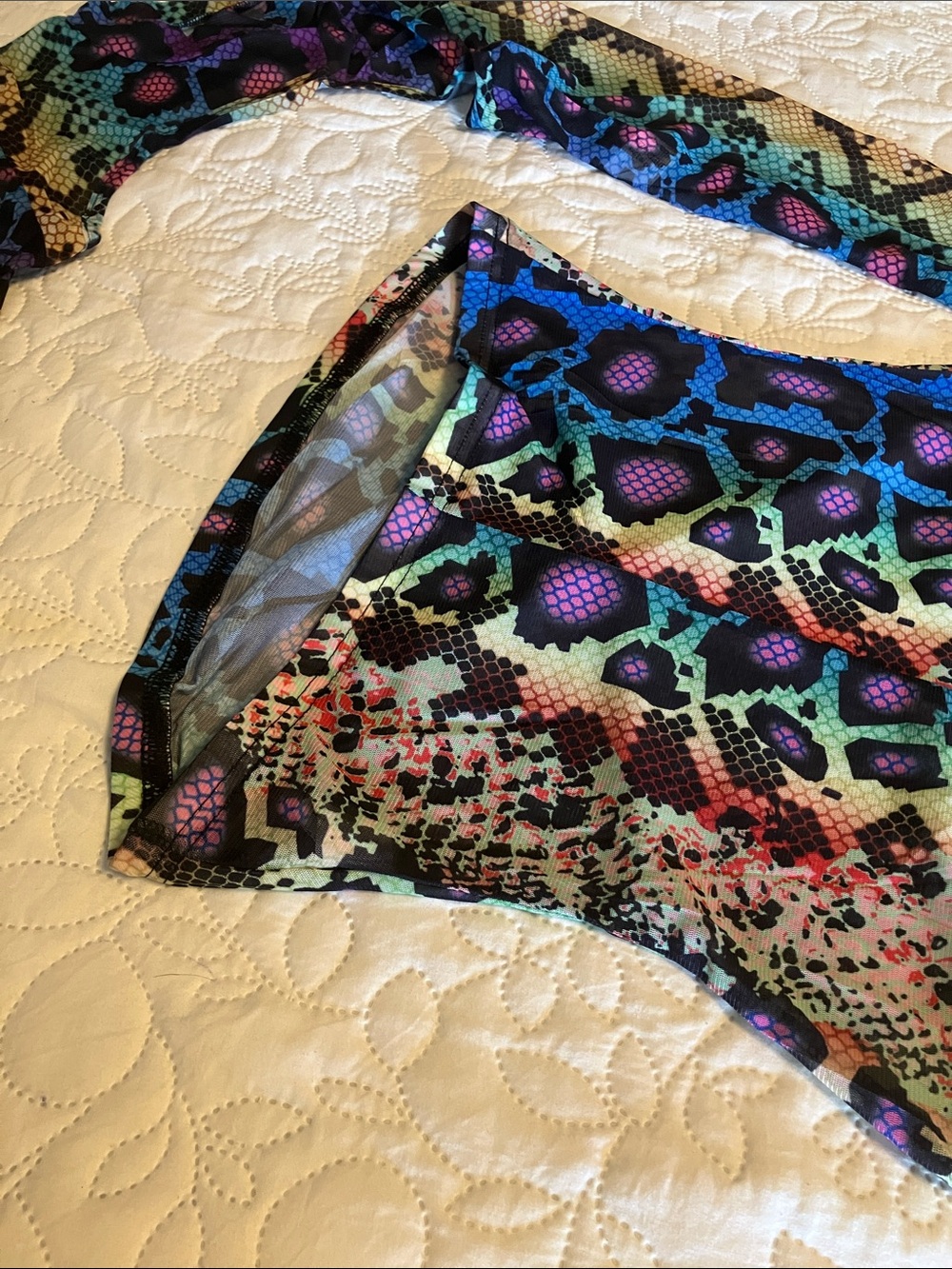 Two Piece Multi-Color Snake Print Romper - Picture 5 of 6